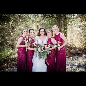 Wedding dress and bridesmaid dresses